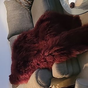 RARA AVIS by Iris Apfel large Mongolian LAMB throw